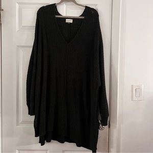Black acrylic knit sweater top Plus Size 4x